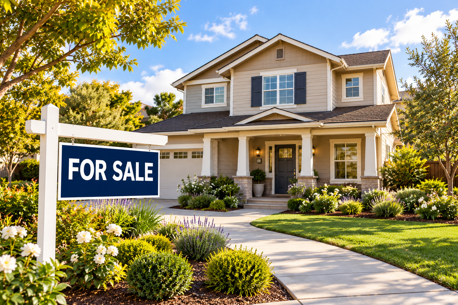 Illustrative house in sample advertising graphic